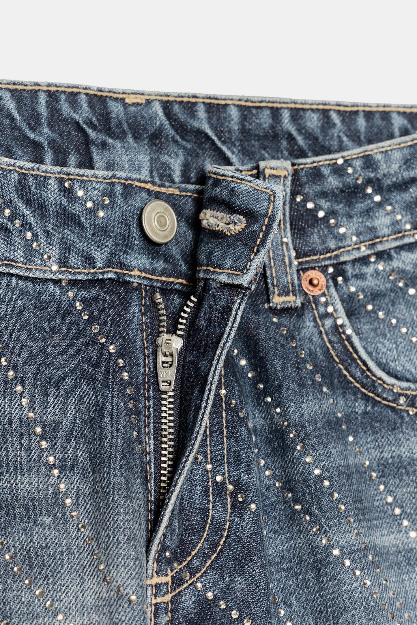 Jean TRF Wide Leg Taille Basse Strass